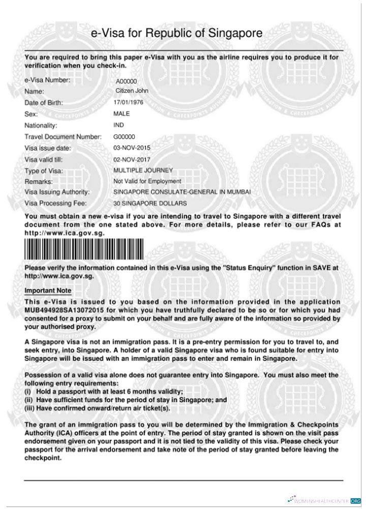 Download SINGAPORE e visa Photoshop template